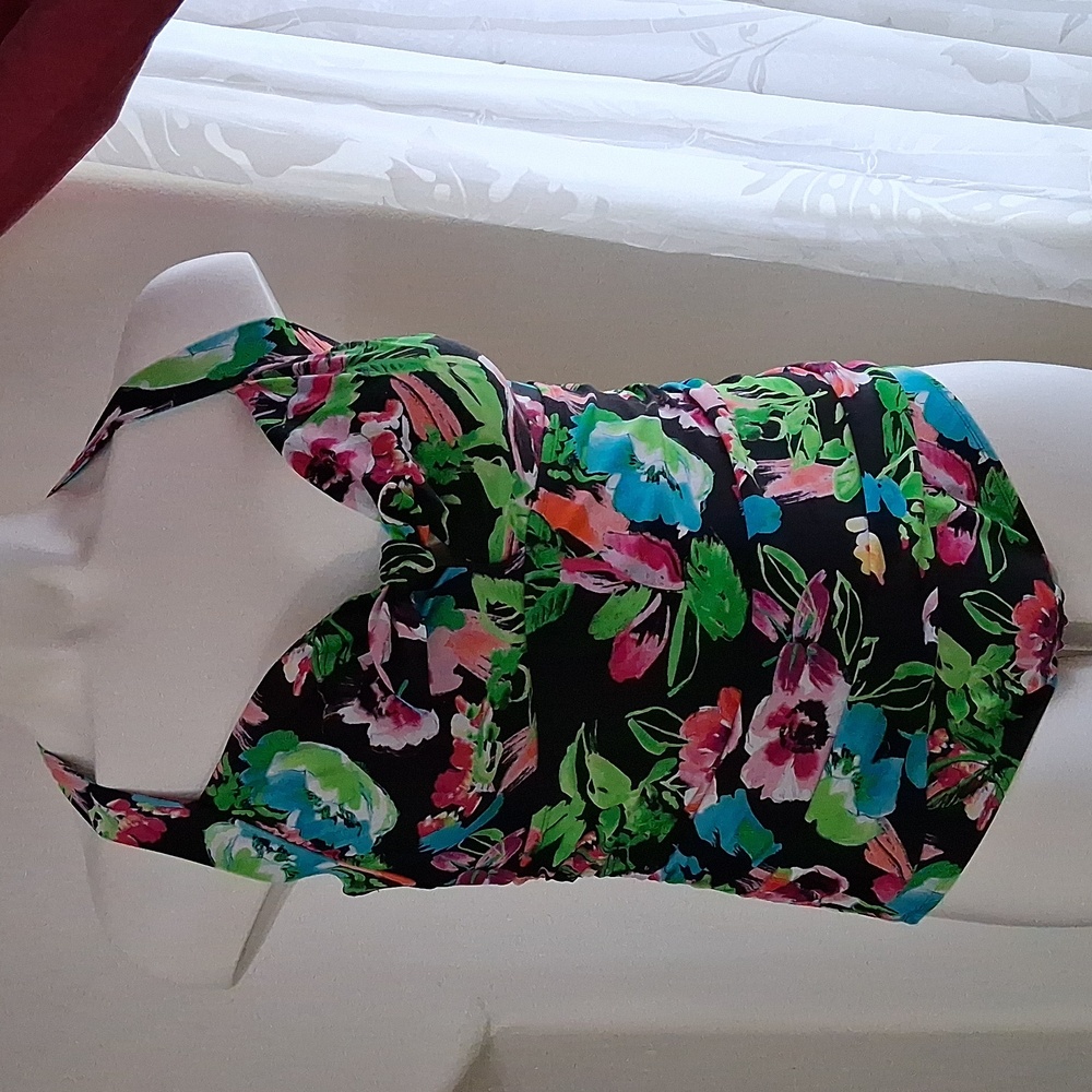 Catalina Bright & Colorful One Piece Halter Top Bathing Suit, Size-2X (18-20W)